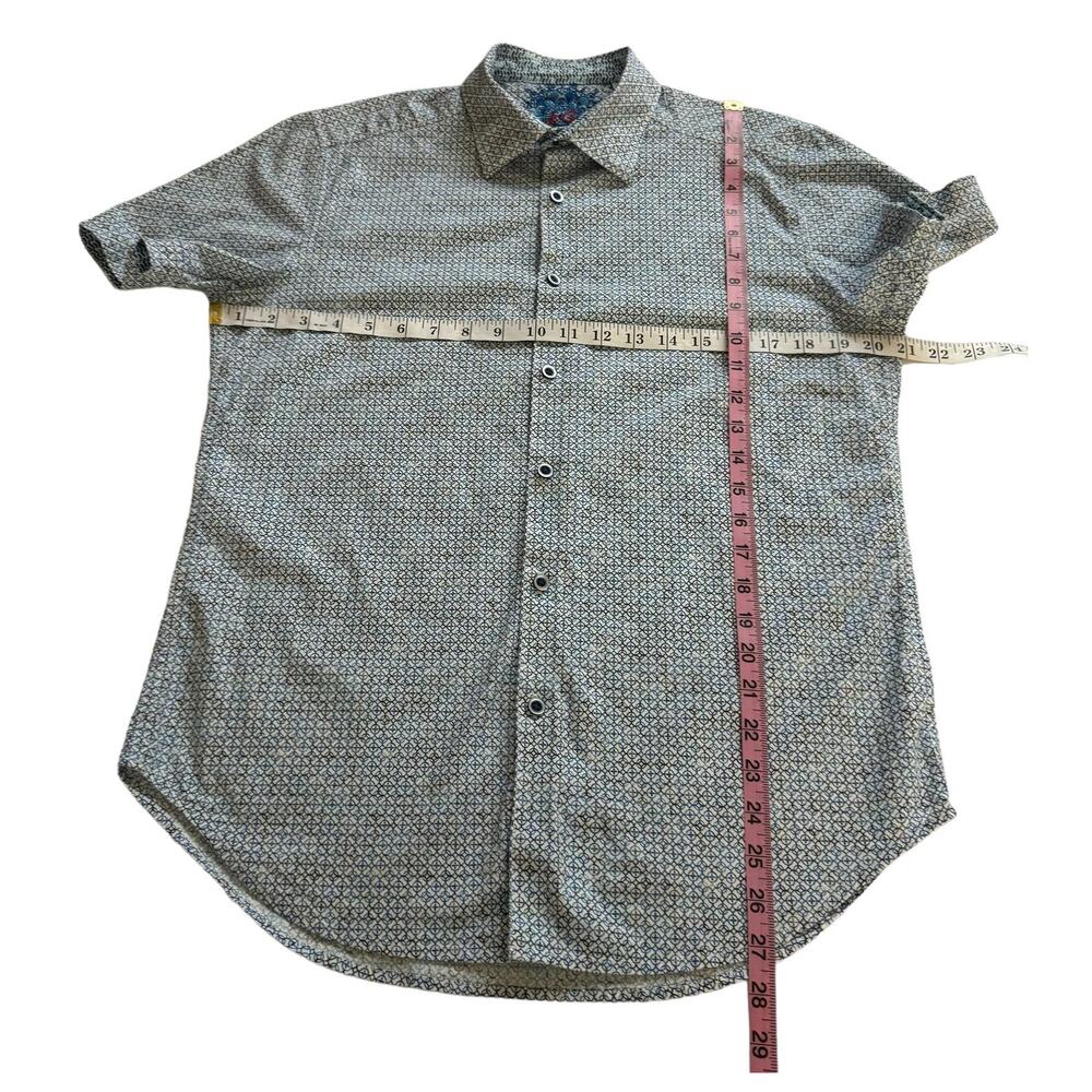 Men's Robert Graham Blue Geometric Print Classic Fit Button Up Casual Shirt M - Picture 8 of 8